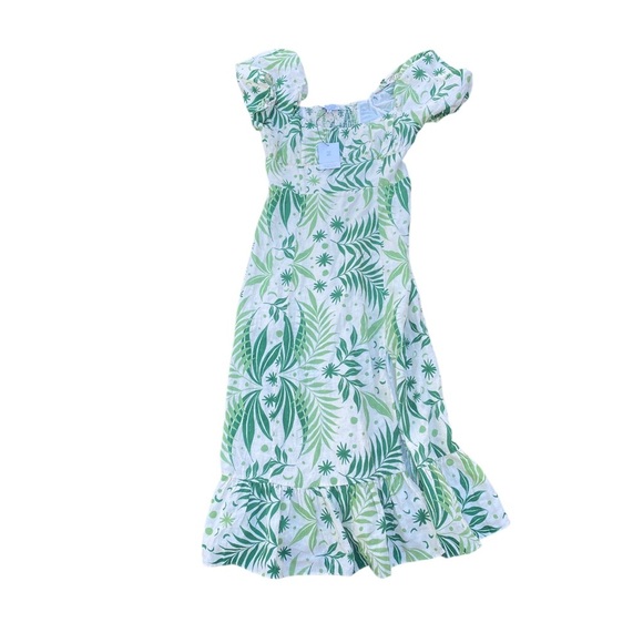 & Other Stories Green and White Ruffled Tiered Sundress / sun dress - Picture 5 of 6